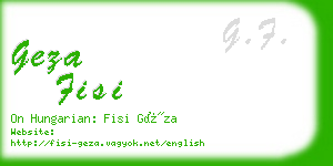 geza fisi business card